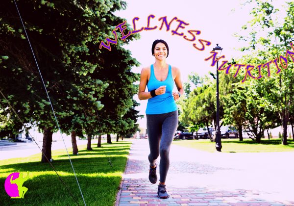 Full length portrait of a happy sports woman running outdoors